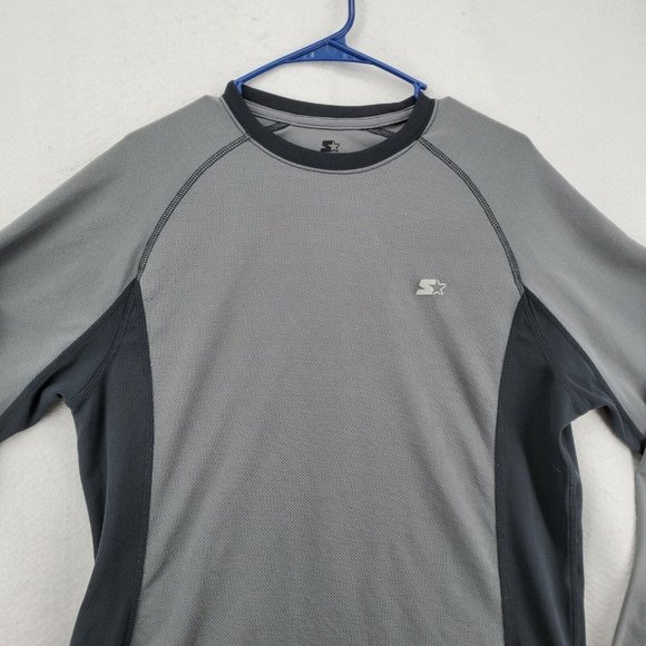 Starter Dri-Star Shirt Men's Long Sleeve Crew Neck Pullover Gray Large - Picture 6 of 12